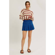 Load image into Gallery viewer, LAID BACK STAPLE STRIPE COTTON SWEATER WITH CONTRAST TRIM