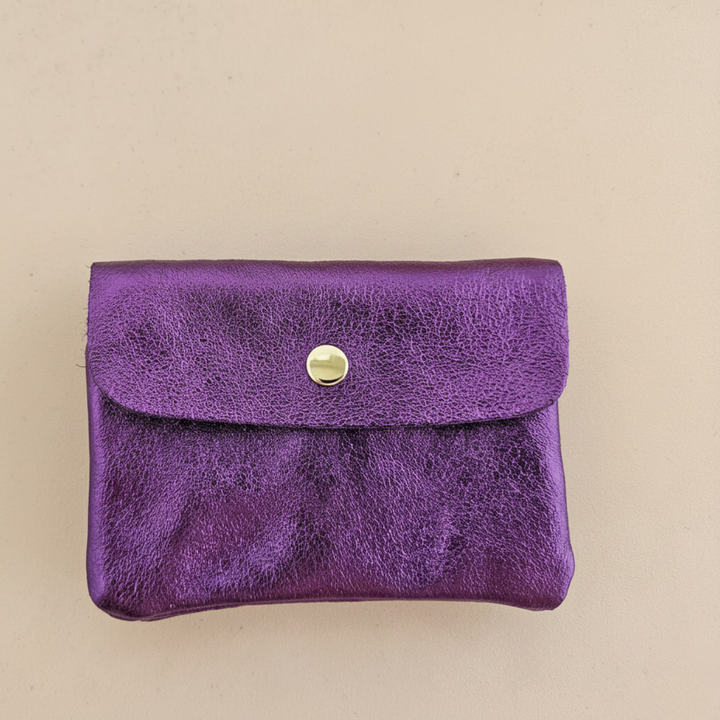 Cowhide leather coin purse Kangoobis: Nude
