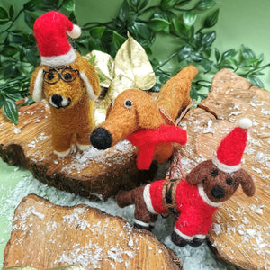 Handmade Felt Biodegradable Buddy Festive Dog Tree- DUE OCT