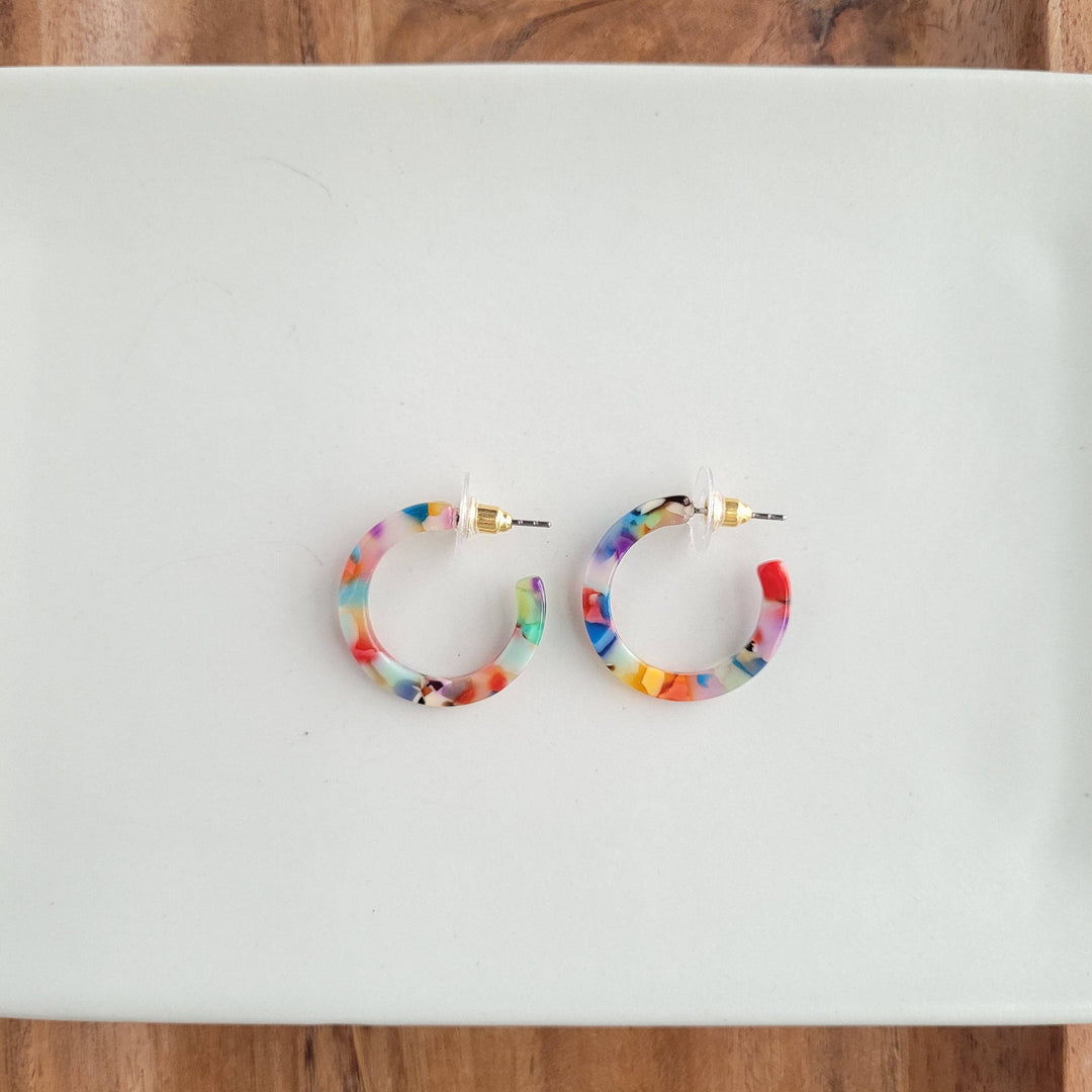 Cam Mini Hoops - Fiesta // Jewelry, Earrings, Best Seller, Gift SS524