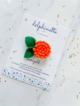 Load image into Gallery viewer, Orange Marigold Hair Clip - October Birth Month Flower Gift
