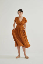 Load image into Gallery viewer, Fiona 100% Linen Wrap Side Tie Dress