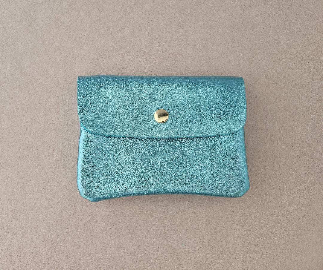 Cowhide leather coin purse Kangoobis: Rose foncé