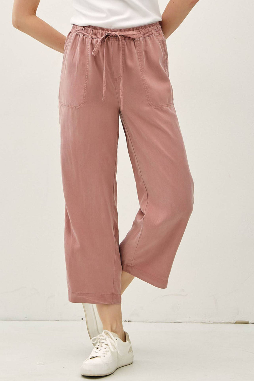 TENCEL DRAWSTRING WIDE LEG PANTS BC234