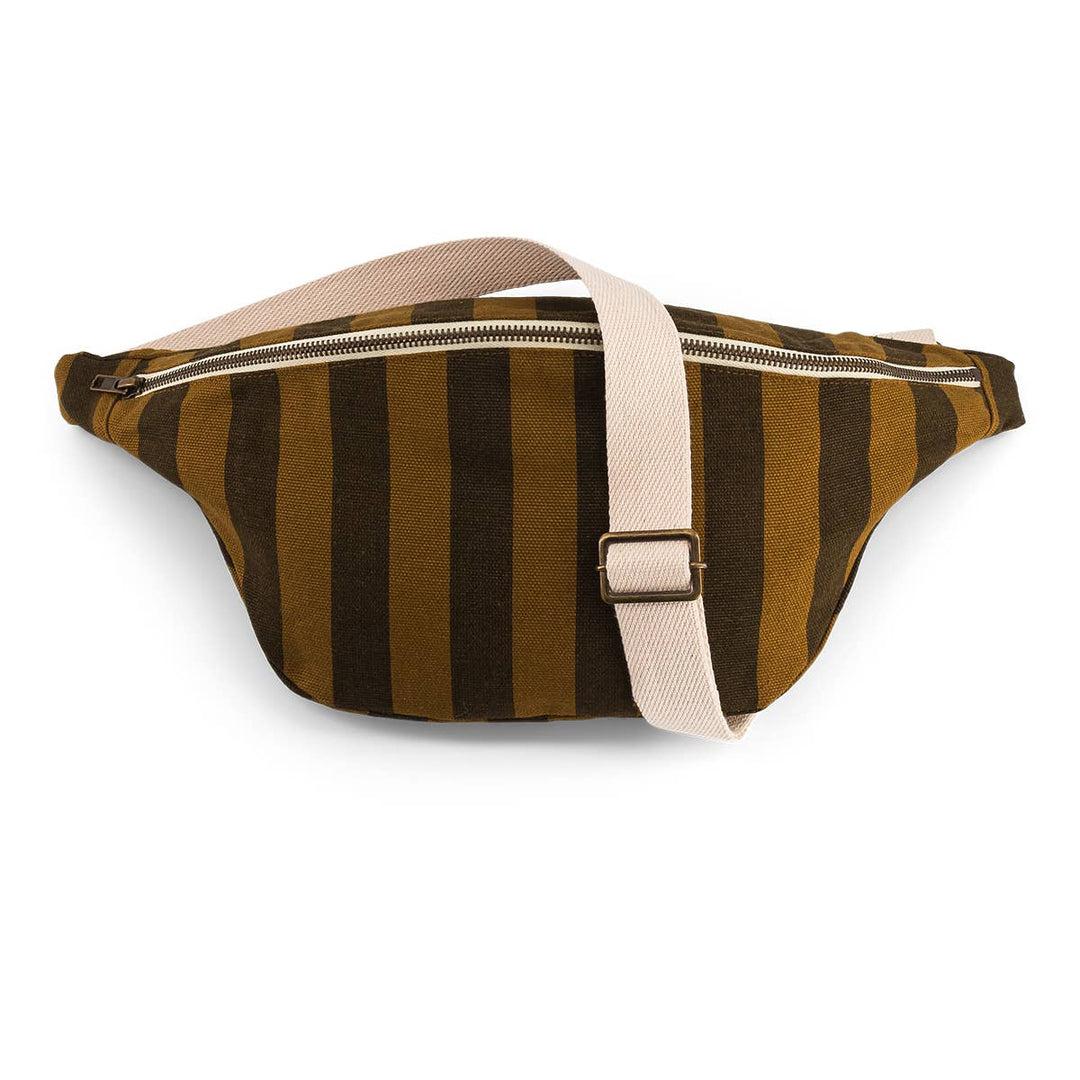 WOMEN BUM BAG STRIPES CUMIN AND BLACK