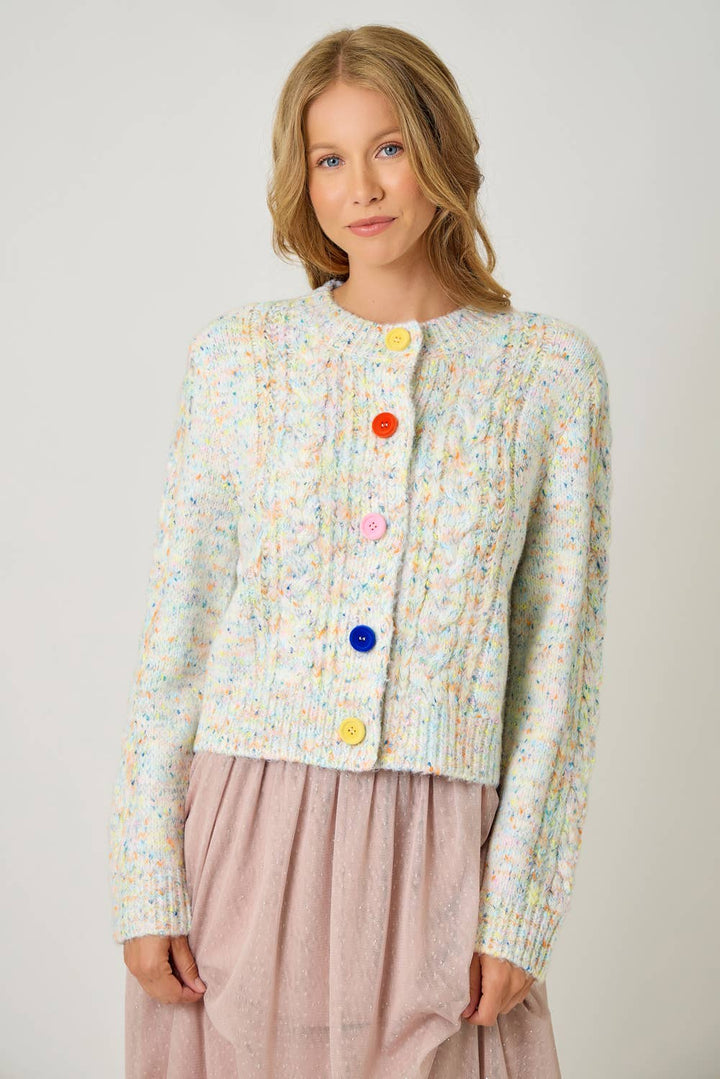 Mixed Yarn Sweater Cardigan MT245