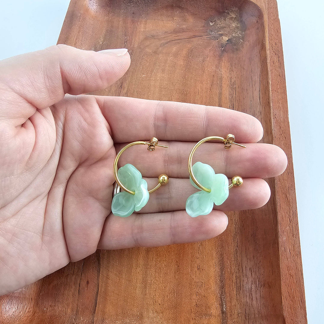 Magnolia Hoops - Sage // Jewelry, Earrings SS232