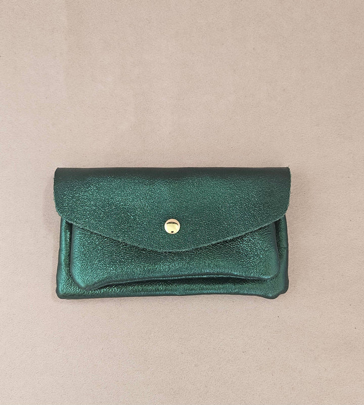 Kangaroo double pocket leather wallet Sky RM37