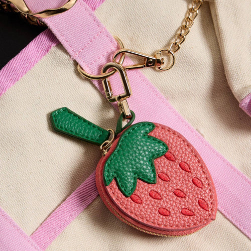 Strawberry Leather Pouch Keychain FR105