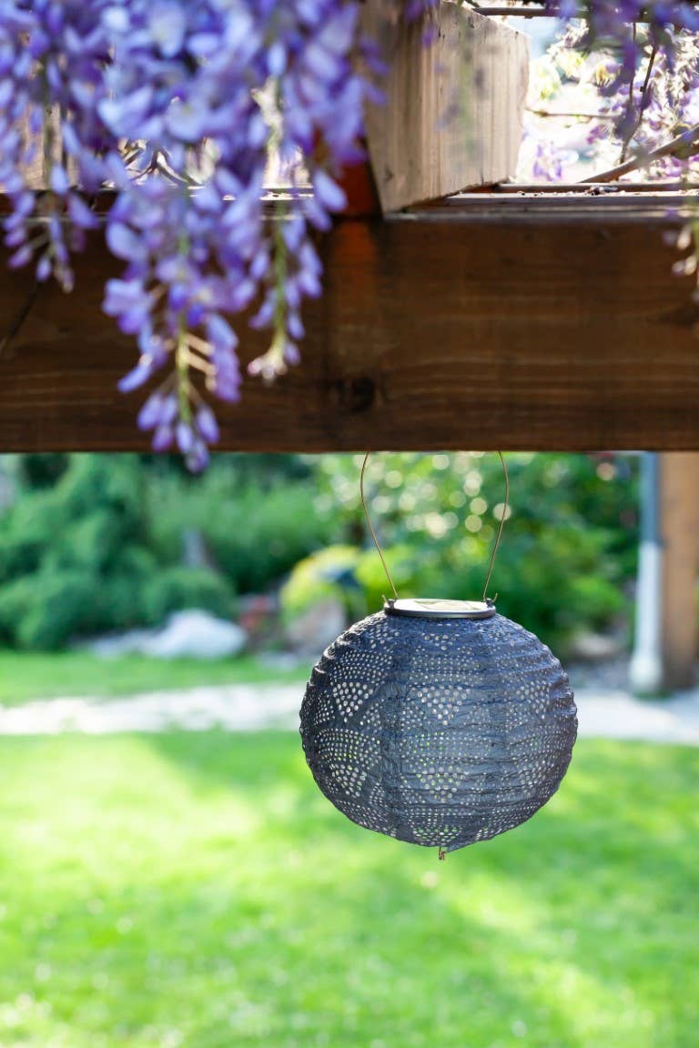 Stella Globe 8" Solar Lantern - Metallic Blue
