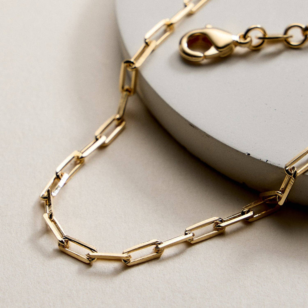 Gold Filled Paperclip Chain Necklace FM997