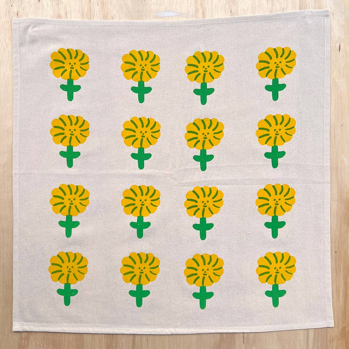 Happy flower tea towel NICE4