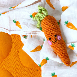 Friendly veggie rattle - carrot