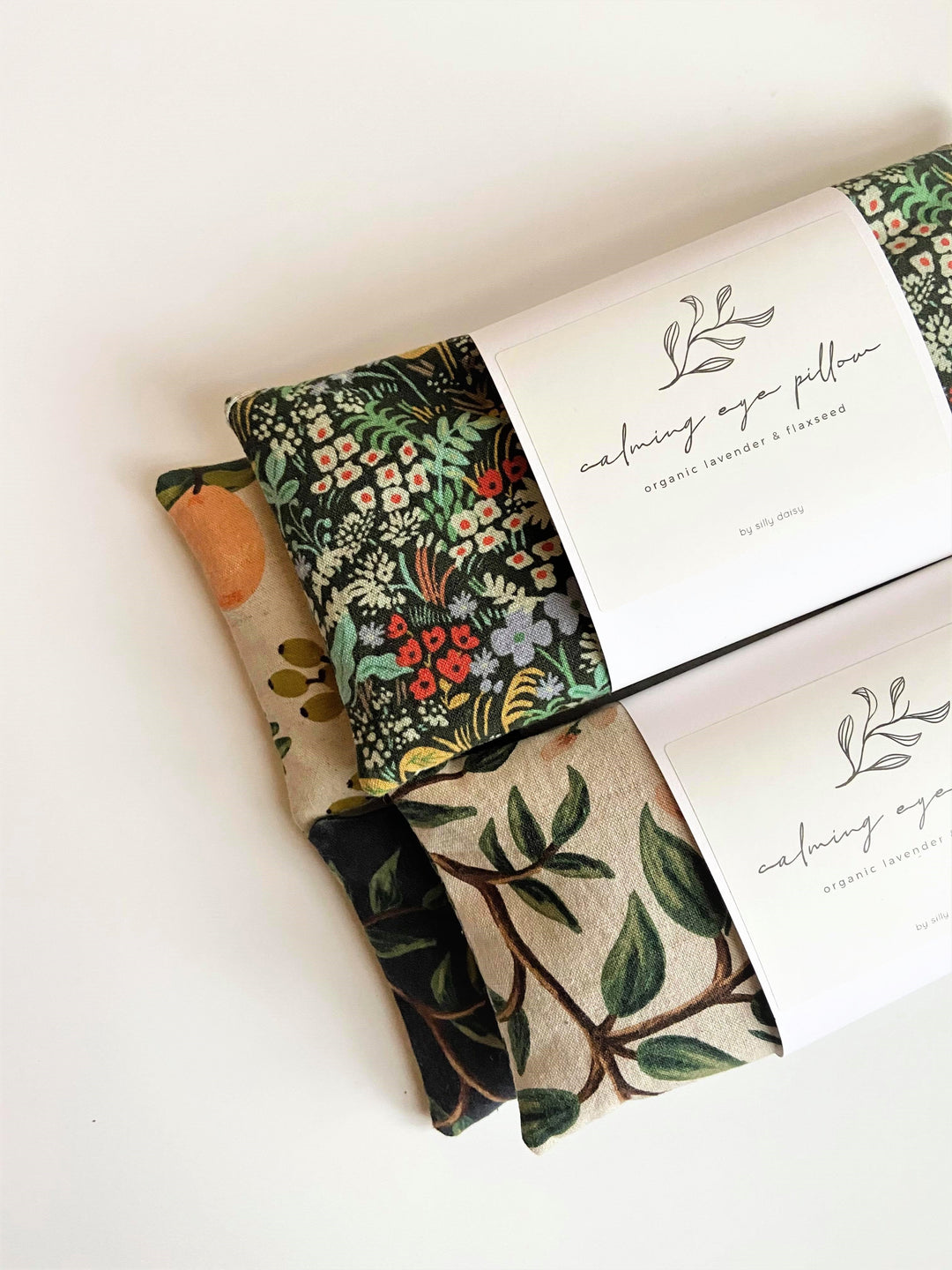 Organic Calming Eye Pillow - Navy Peony
