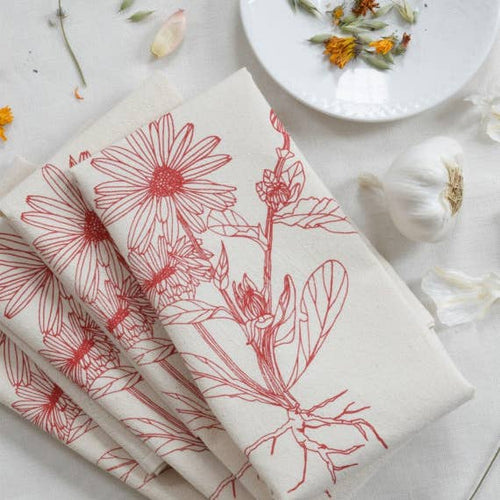 Set of 4 Organic Cloth Napkin - Calendula