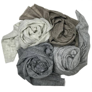 Grey Gauze Cashmere Scarf cas23