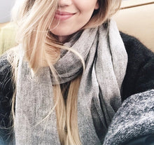 Load image into Gallery viewer, Grey Gauze Cashmere Scarf cas23