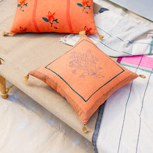 Load image into Gallery viewer, Chhavi - Handwoven and Block-Printed 100% Linen Pillowcase
