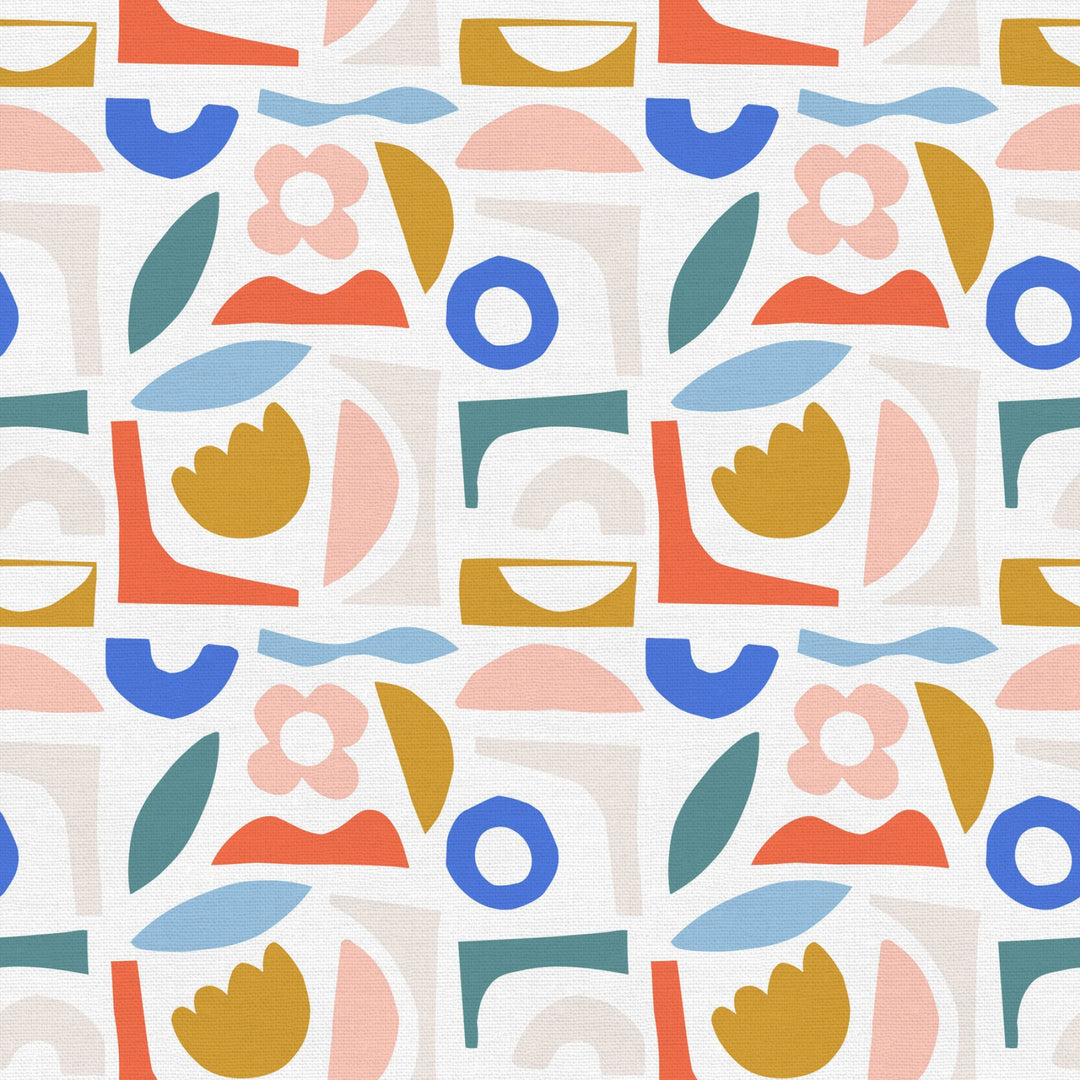 Paintbrush Studio Fabrics ARTIST GARDEN - GARDEN COLLAGE IN WHITE