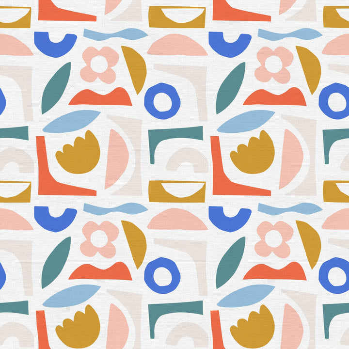 Paintbrush Studio Fabrics ARTIST GARDEN - GARDEN COLLAGE IN WHITE