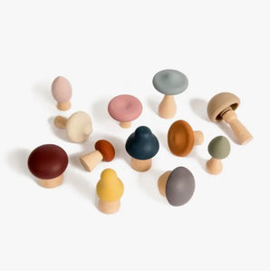 Wood + Silicone Mushroom Sorting Set
