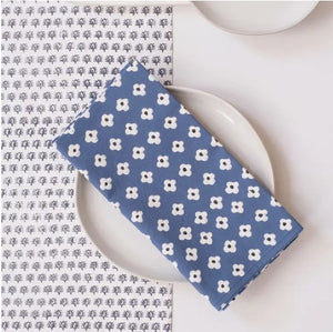 Uma Olive Navy Tablecloth