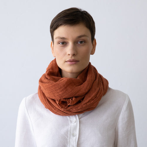 Brick Garza Linen Scarf