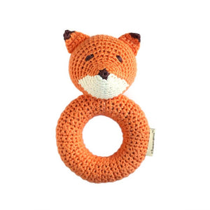 Fox Hand Crocheted Rattle