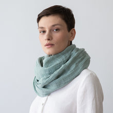 Load image into Gallery viewer, Moss Green Garza Linen Scarf