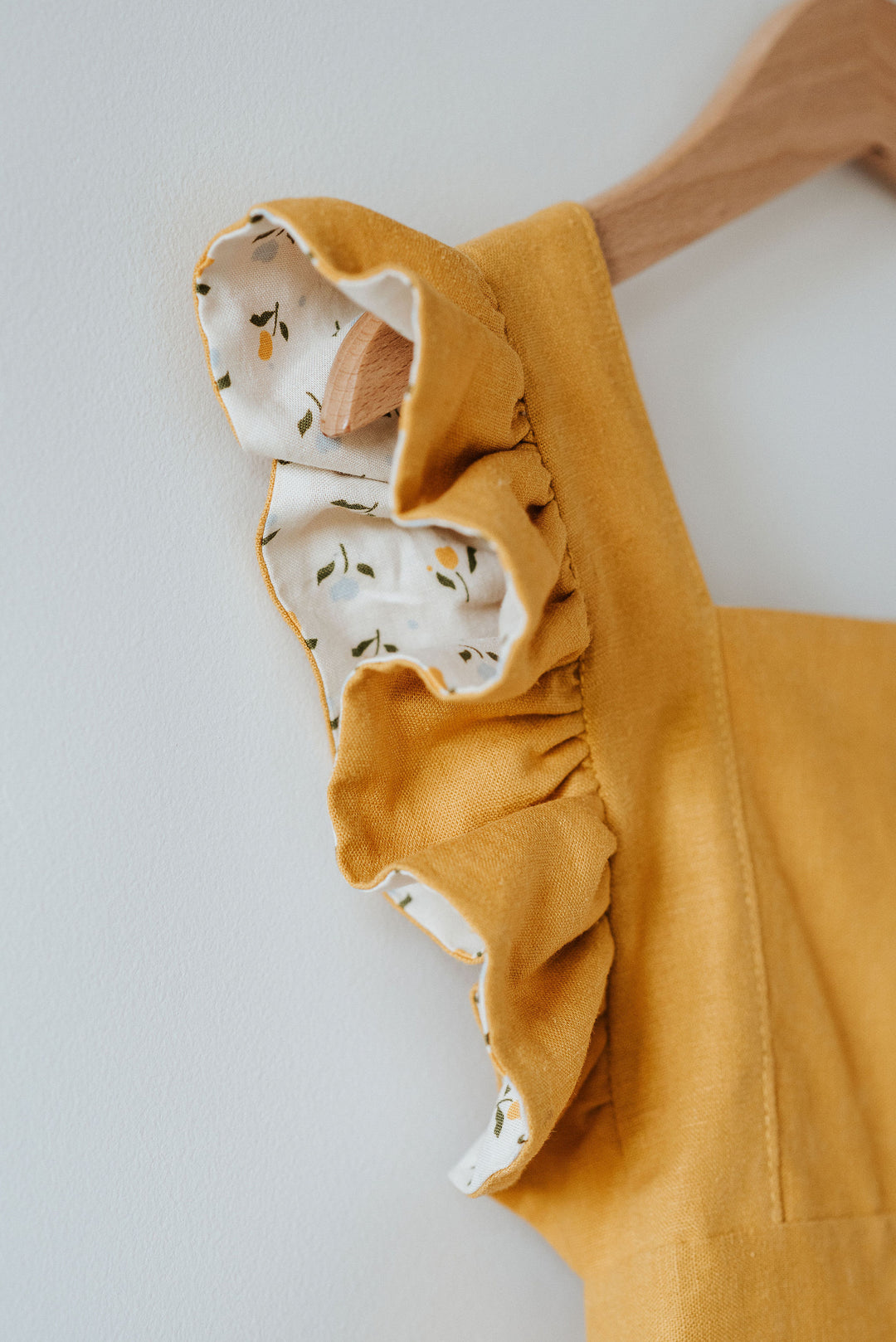 Silly Daisy Ruffle Pinafore Dress - Mustard