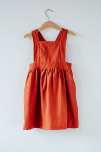 Silly Daisy  Pinafore Dress - Rust