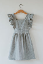 Load image into Gallery viewer, Silly Daisy Ruffle Pinafore Dress - Blue Stripe