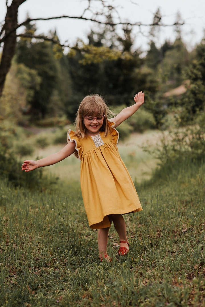Clara Dress in Mustard