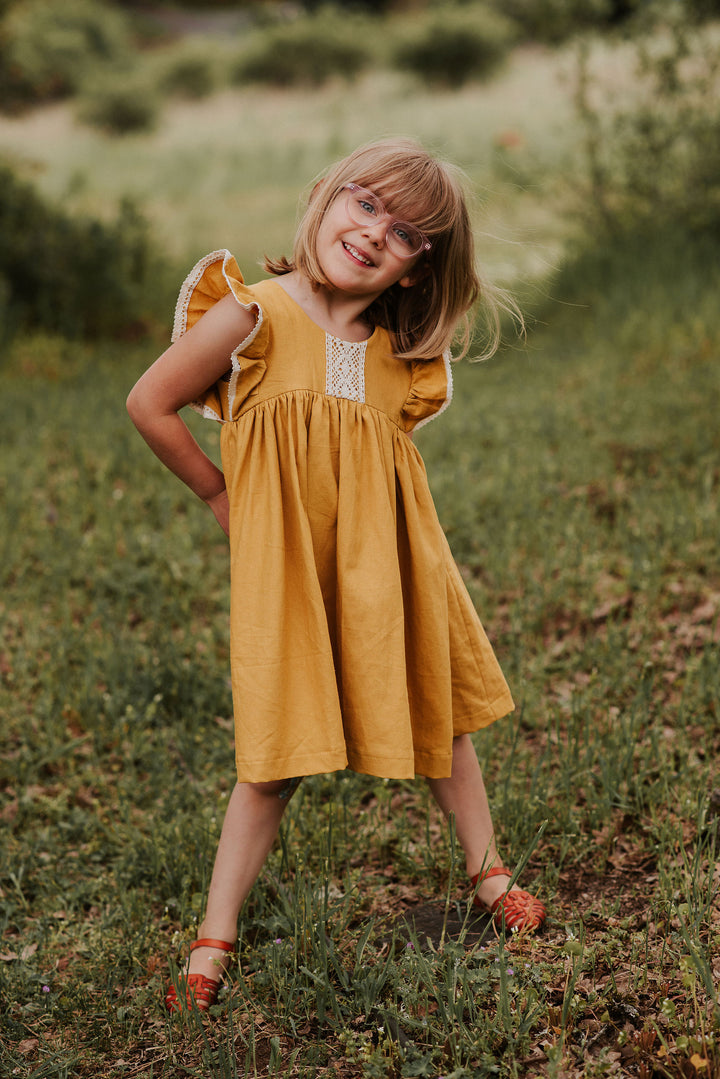 Clara Dress in Mustard