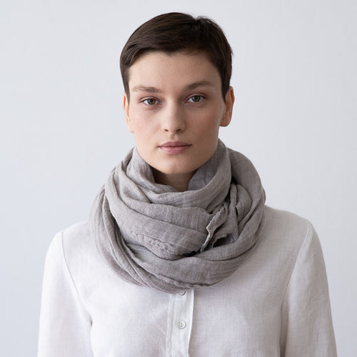 Taupe  Garza Linen Scarf
